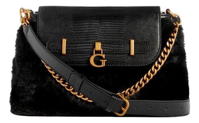 Cartera Guess Mujer Bergen Crossbody Flap Negro-0