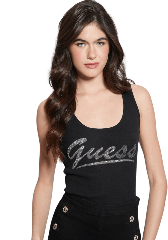 Polera Guess Mujer Logo Tank Top Negro-0