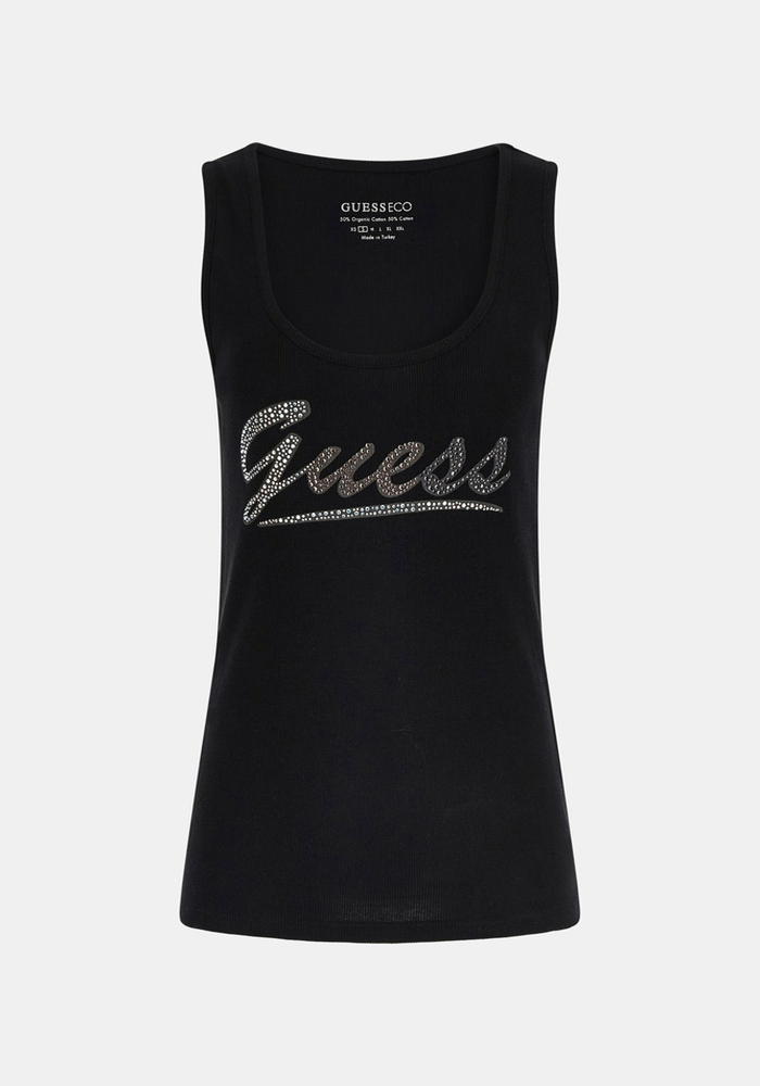 Polera Guess Mujer Logo Tank Top Negro-4