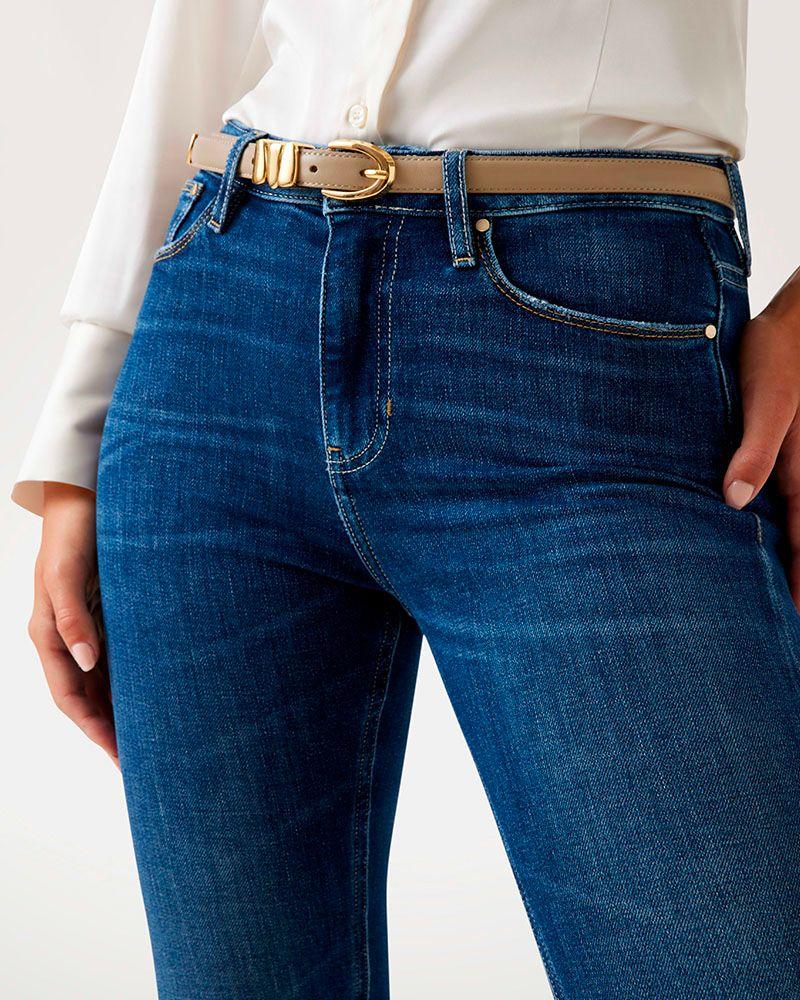 Jeans Sexy Flare Azul Mujer-2