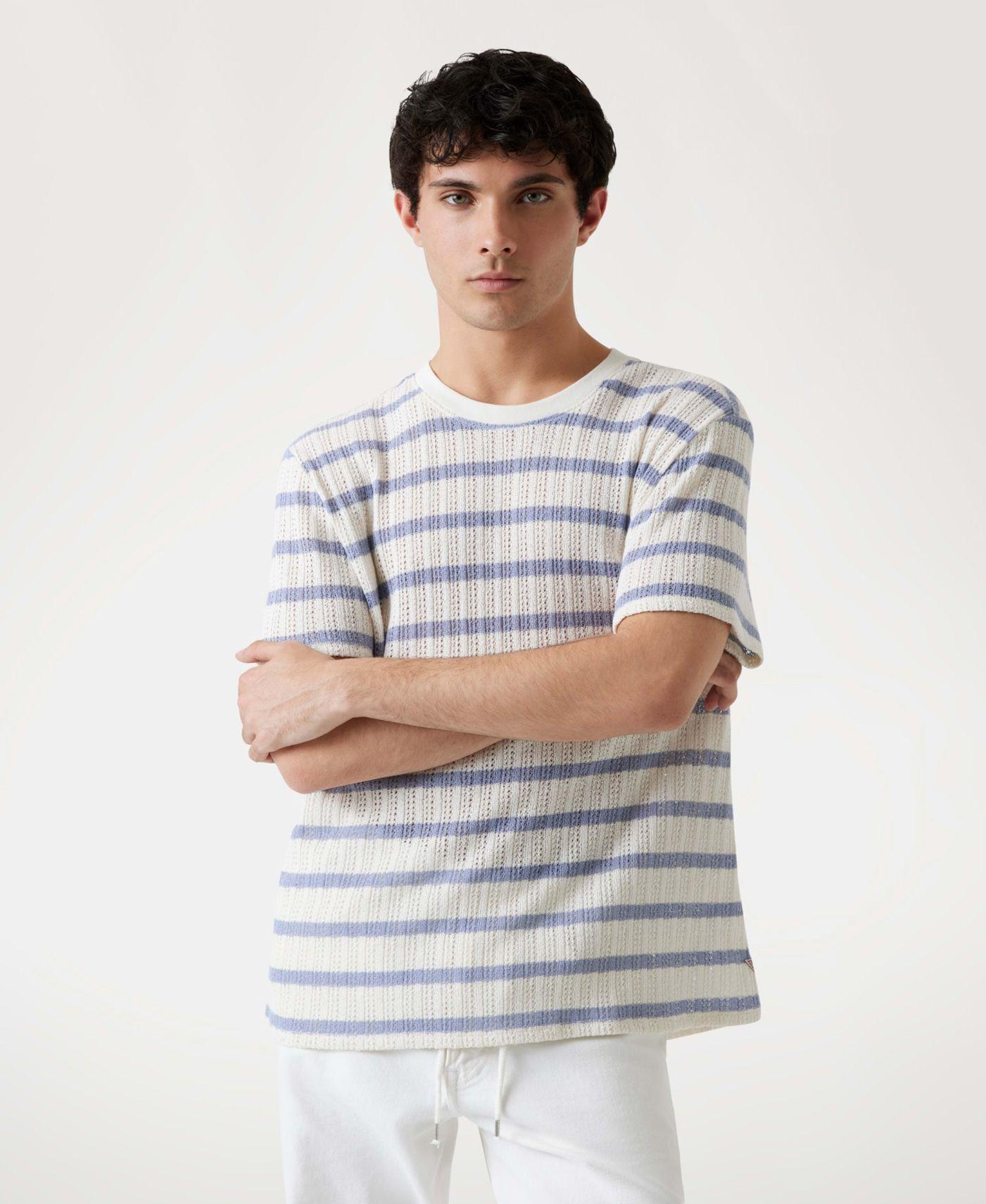 Polera Ss Elon Textured Crew Azul-0