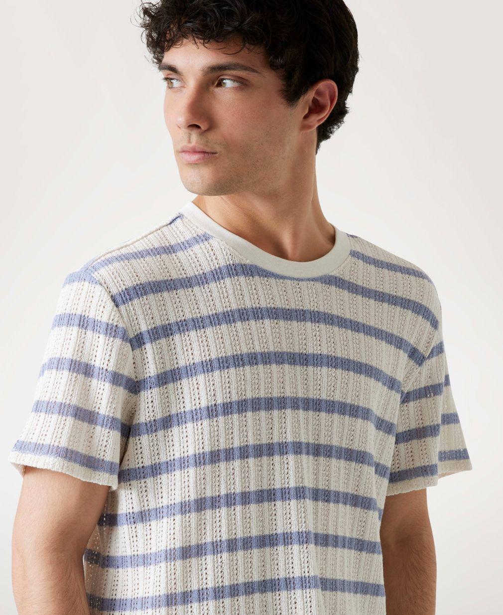 Polera Ss Elon Textured Crew Azul-3