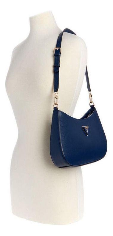 Cartera Guess Mujer Noelle Top Zip Shoulder Bag Azul.-4