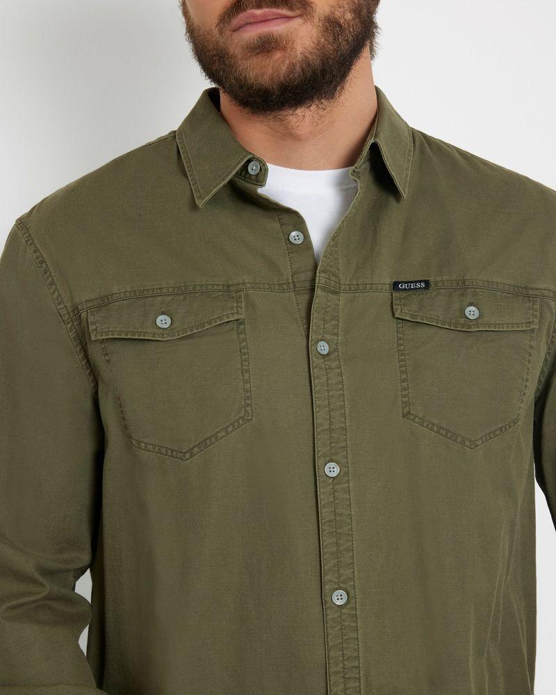 Camisa Guess Hombre Ls Western Shirt Verde-3