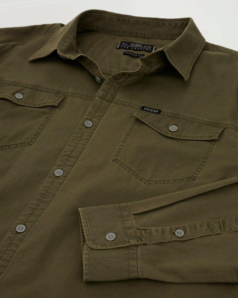 Camisa Guess Hombre Ls Western Shirt Verde-4