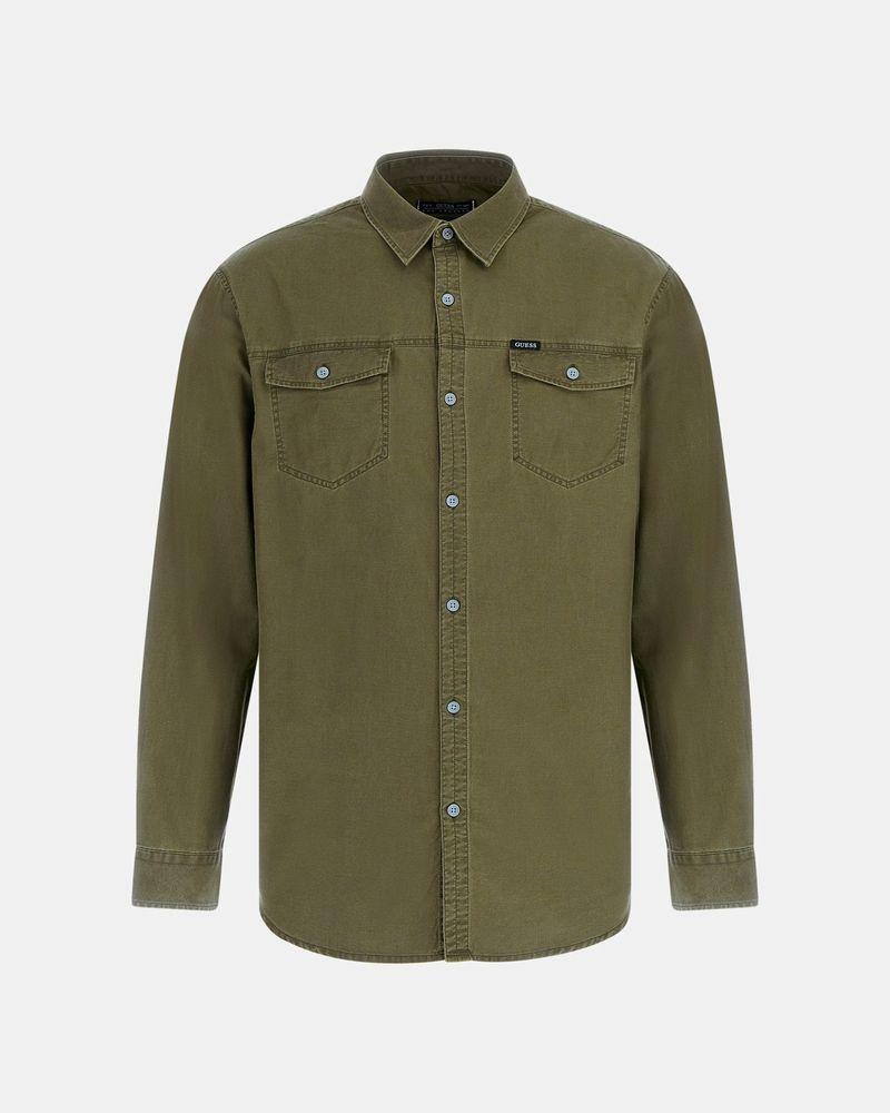 Camisa Guess Hombre Ls Western Shirt Verde-5
