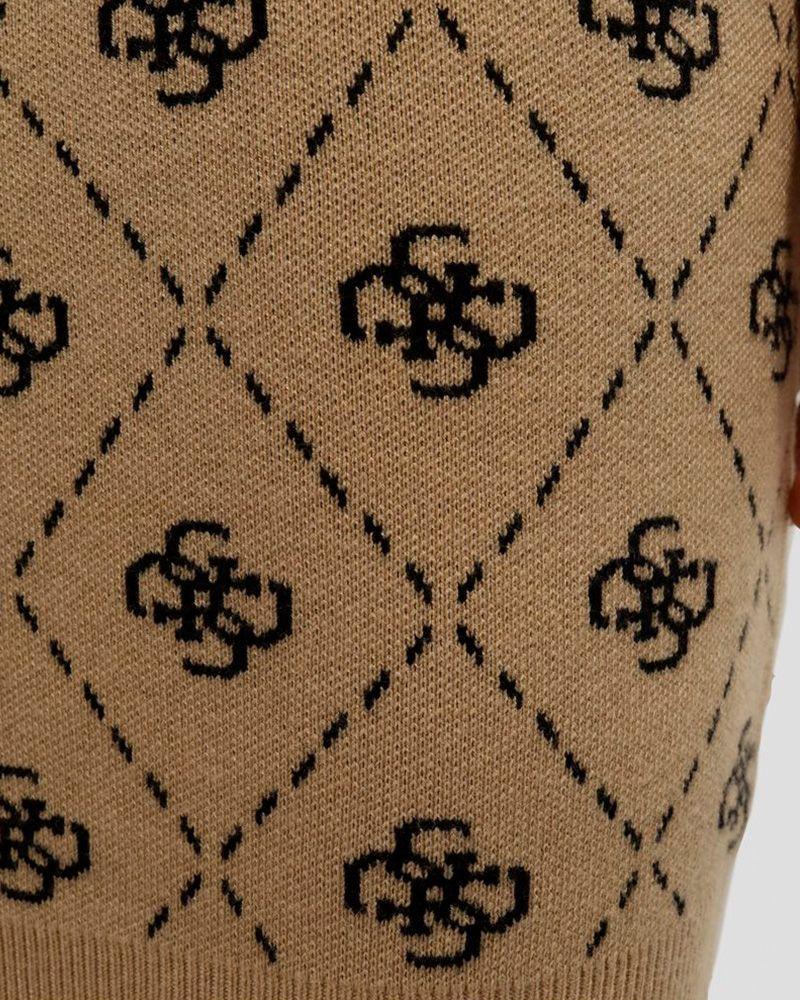 Vestido Guess Mujer Sarah 4G Sl Dress Swtr Café-2