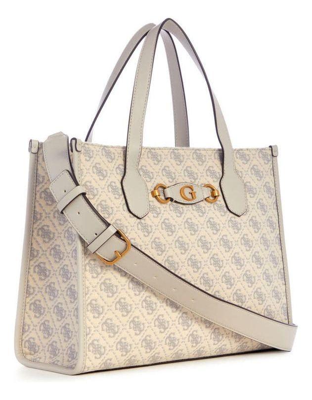 Cartera Guess Mujer Izzy 2 Compartment Tote Crema-1
