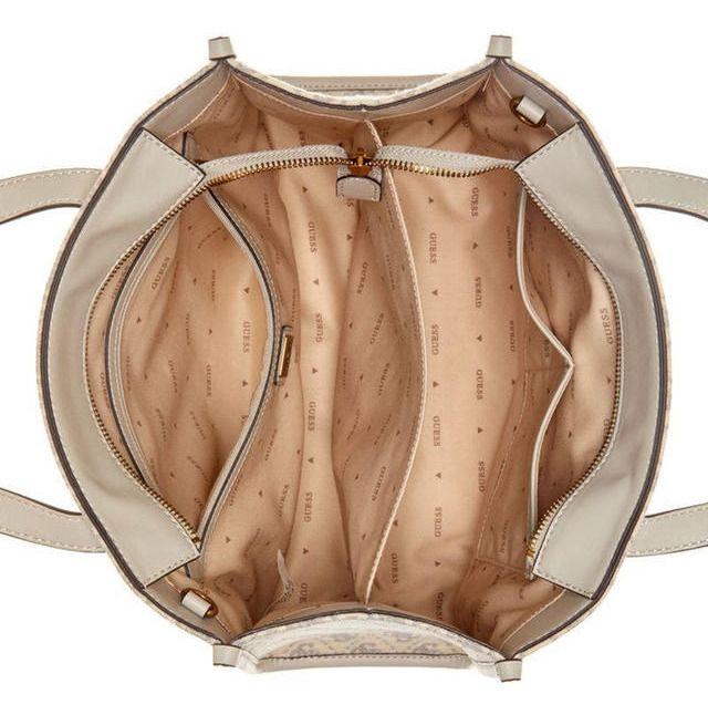 Cartera Guess Mujer Izzy 2 Compartment Tote Crema-3