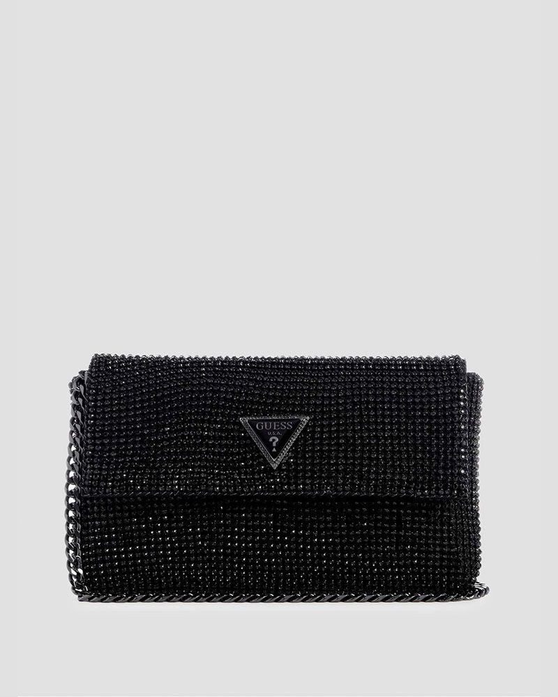 Cartera Guess Mujer Zalina Flap Clutch Negro-0