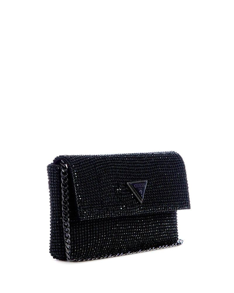 Cartera Guess Mujer Zalina Flap Clutch Negro-1