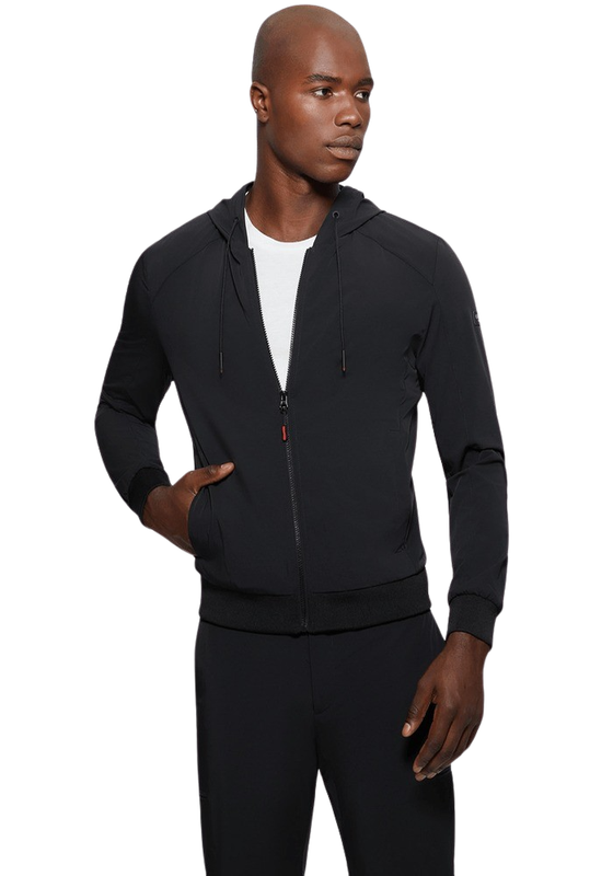 Polerón Guess Hombre Tech Hoodie Zipper Sweatshirt Negro-0