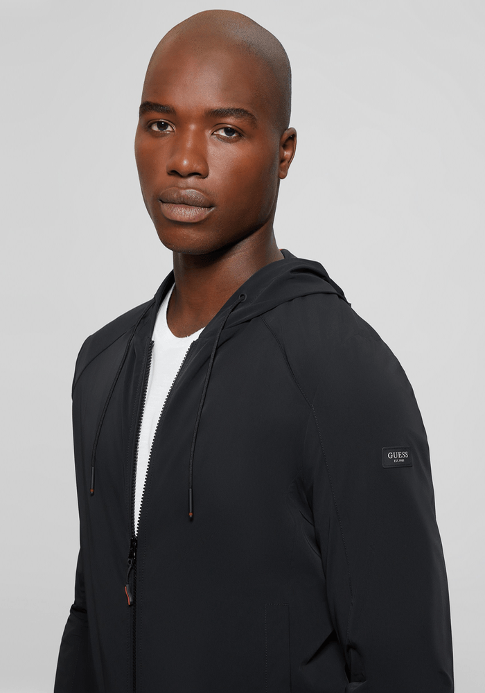 Polerón Guess Hombre Tech Hoodie Zipper Sweatshirt Negro-2