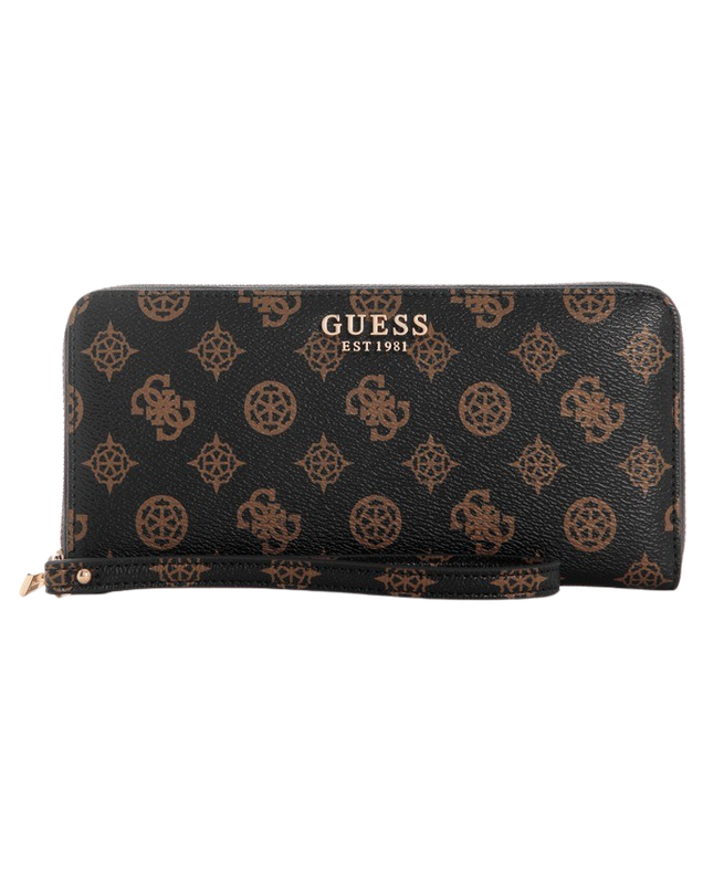 Billetera Guess Mujer Laurel Slg Large Zp Around Café-0
