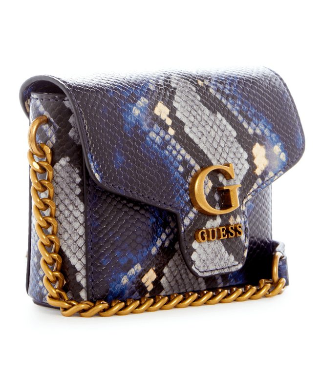 Mini Cartera Guess Mujer Shenny Micro Mini Flap Azul-3