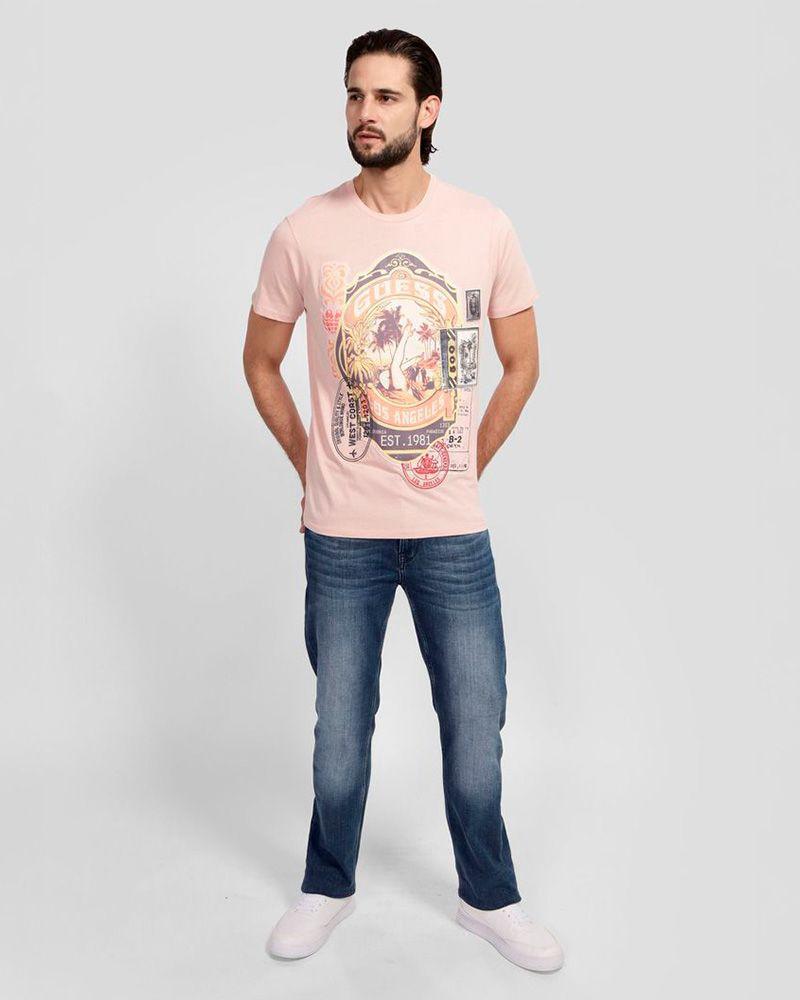 Polera Guess Hombre Ss Bsc Guess World Stamp Tee Surtido-1