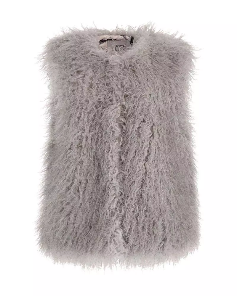 Chaqueta Cristina Solid Vest Faux Fur Gris-0