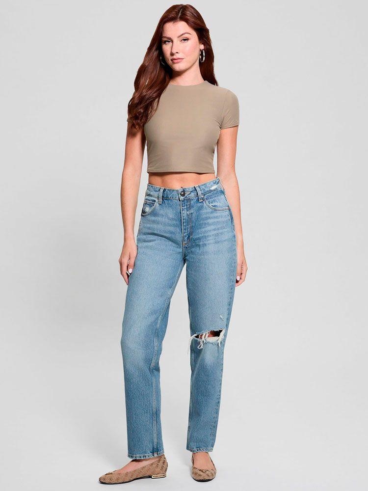 Jeans Guess Mujer Mom Jean Azul.-4