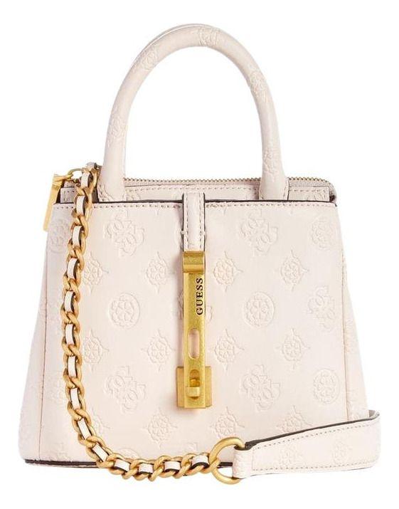 Mini Cartera Guess Mujer James Logo Mini Satchel Rosado-0