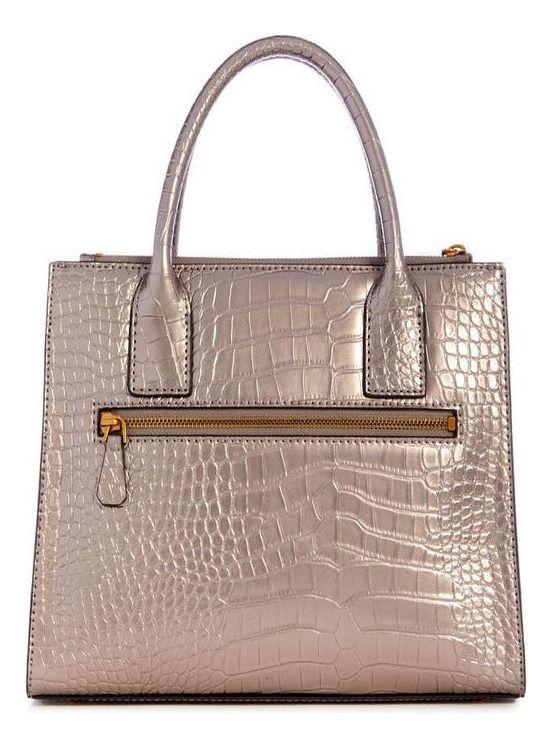 Cartera Guess Mujer Tabata Society Satchel Plateado-2