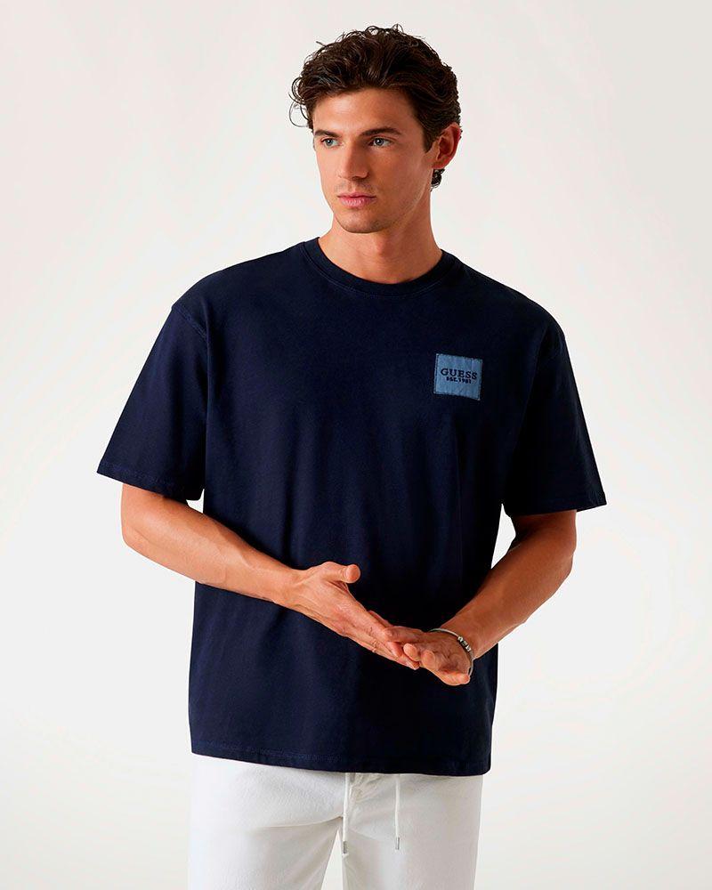 Polera Ss Cn Patch At Chest Tee Azul-0