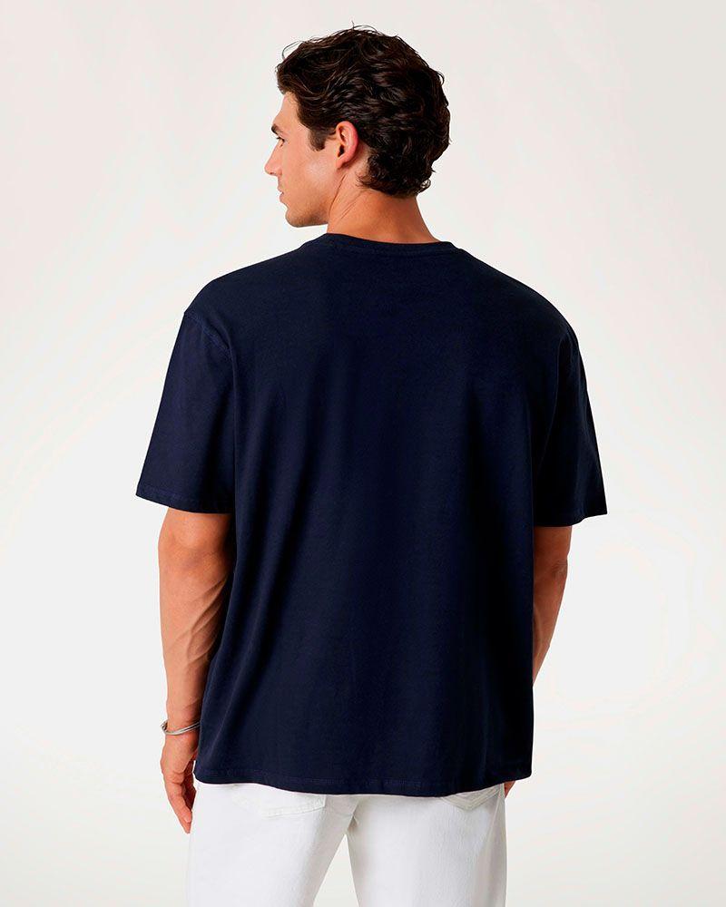 Polera Ss Cn Patch At Chest Tee Azul-1