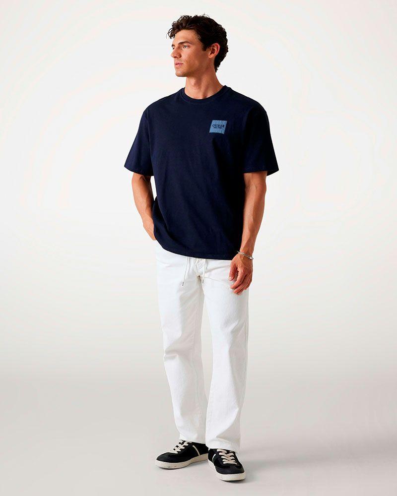 Polera Ss Cn Patch At Chest Tee Azul-2