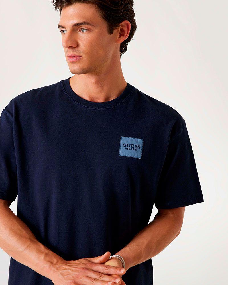 Polera Ss Cn Patch At Chest Tee Azul-3