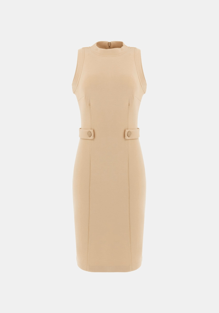 Vestido Guess Mujer Es Sl Scuba Bodycon Dress Beige-4