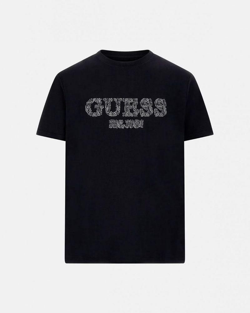 Polera Guess Hombre Ss Cn Embro Tee Negro-4