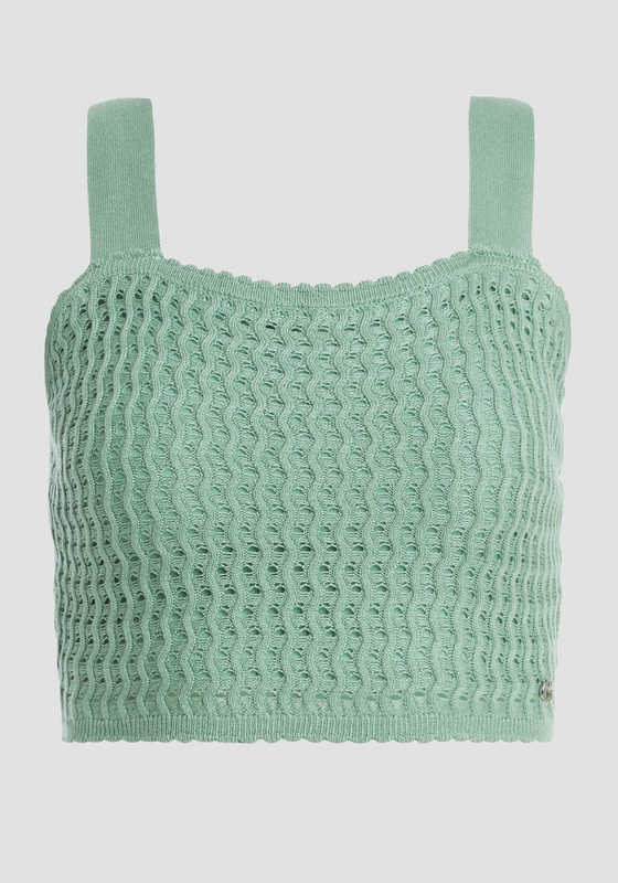 Polera Guess Mujer Sl Yasmina Tie Back Swtr Verde-1
