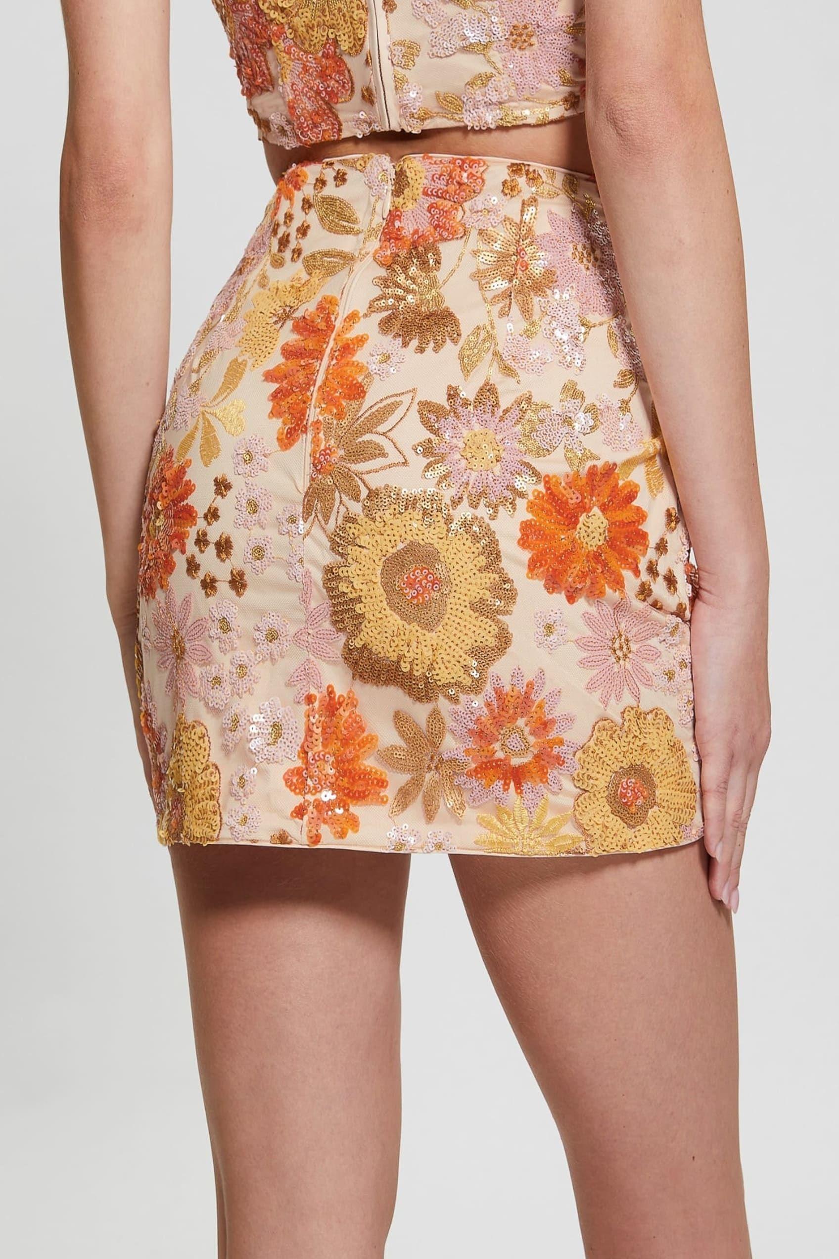 Falda Guess Mujer Fia Floral Sequin Skirt Surtido-3
