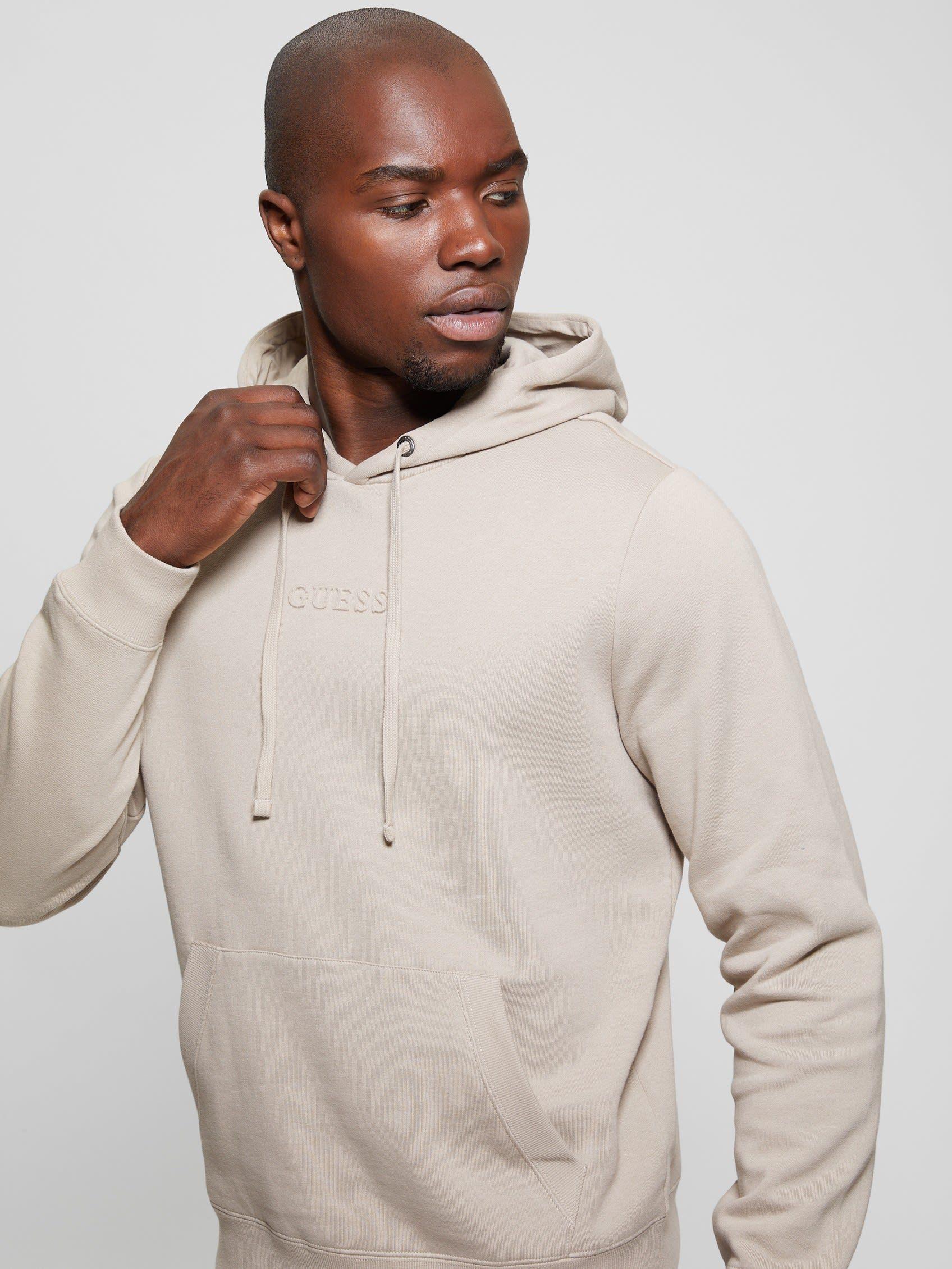 Poleron Guess Hombre Roy Embossed Hoodie Café-0