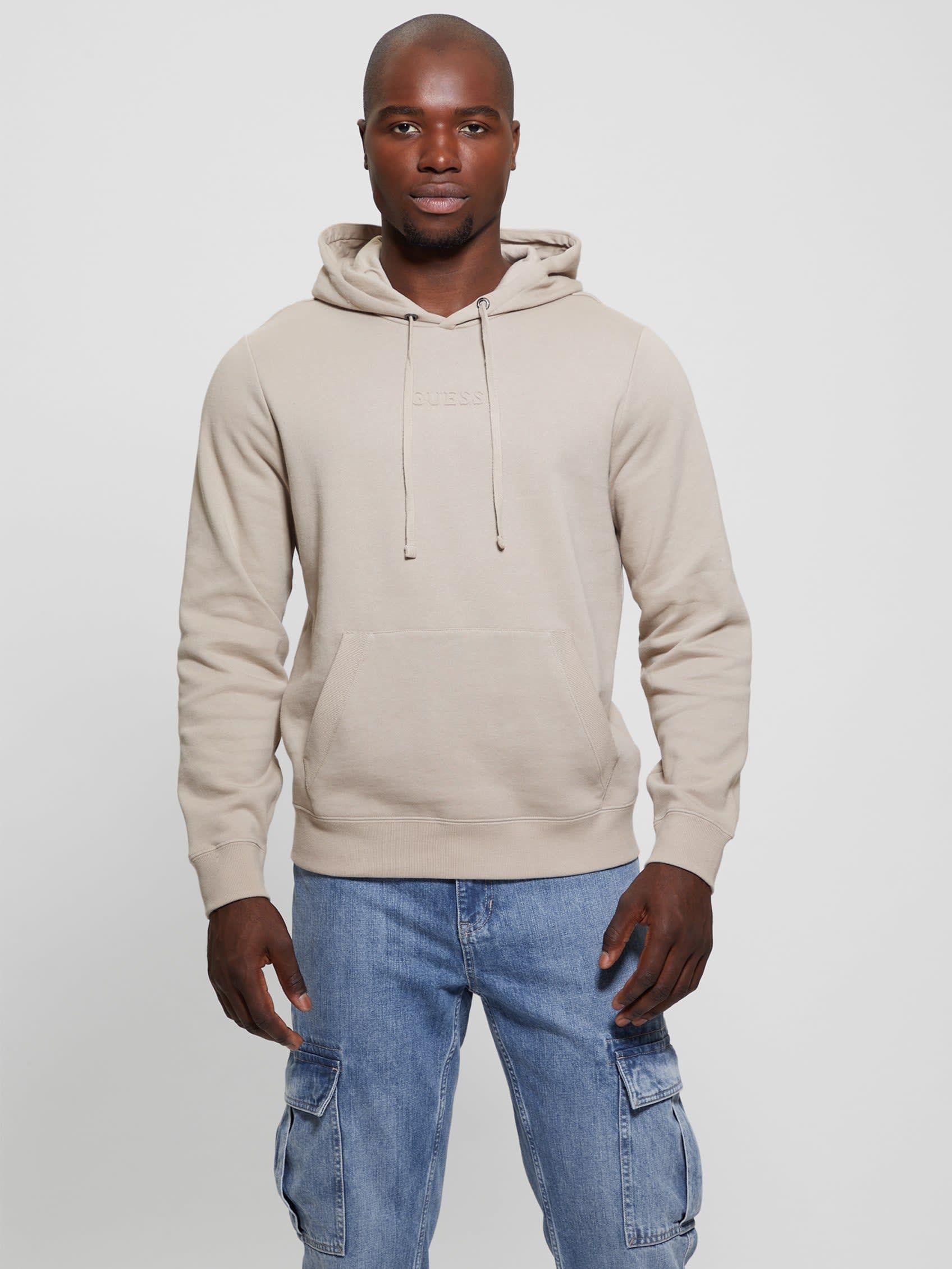 Poleron Guess Hombre Roy Embossed Hoodie Café-2