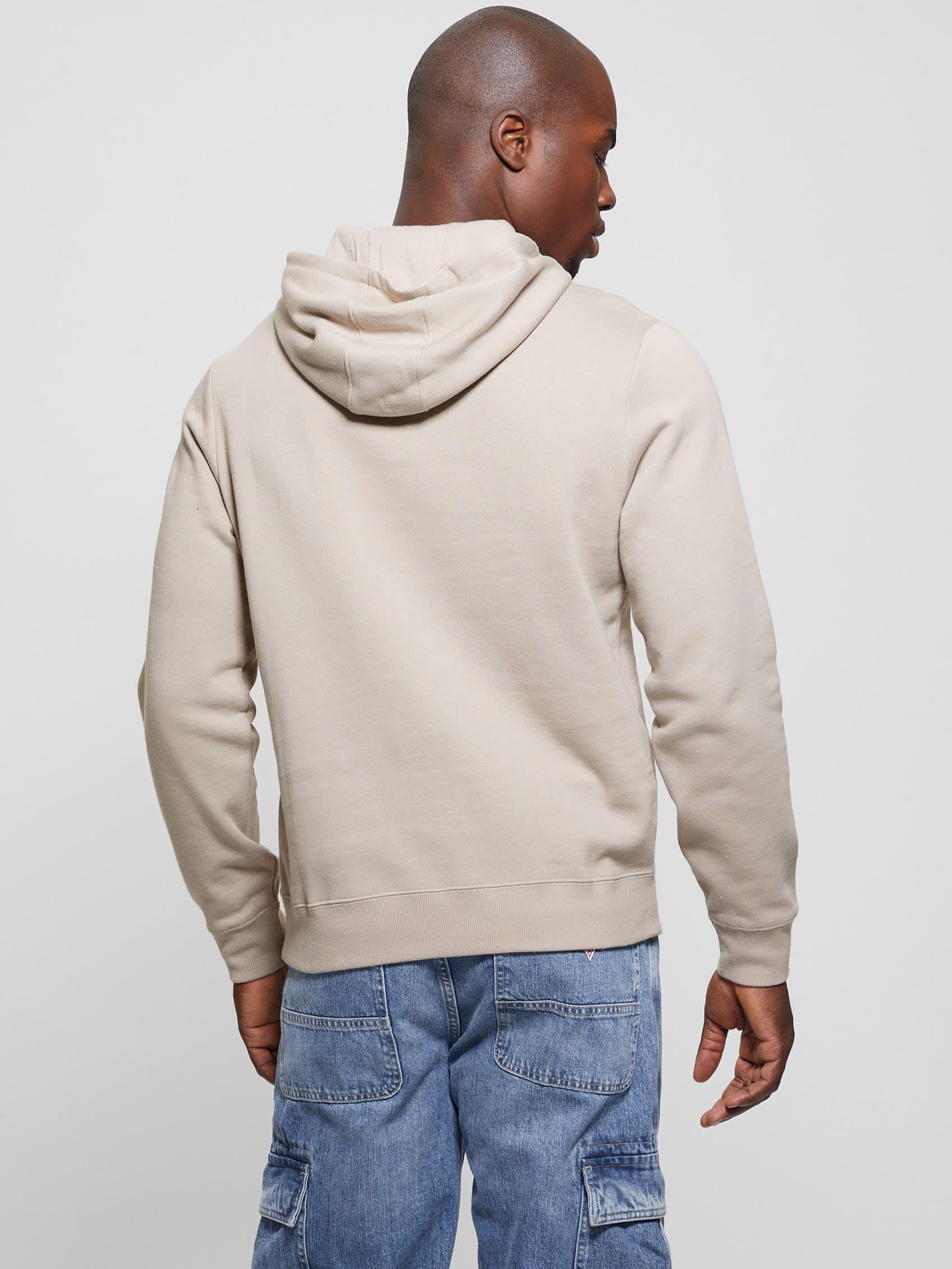 Poleron Guess Hombre Roy Embossed Hoodie Café-3