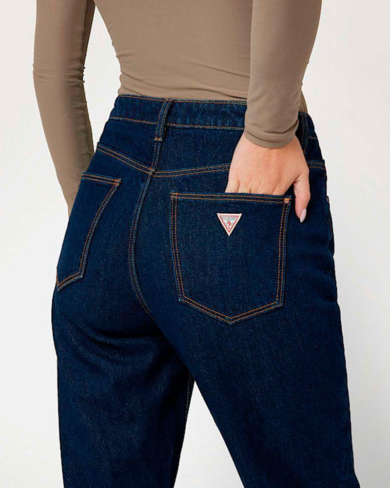 Jeans Guess Mujer Mom Negro.-3
