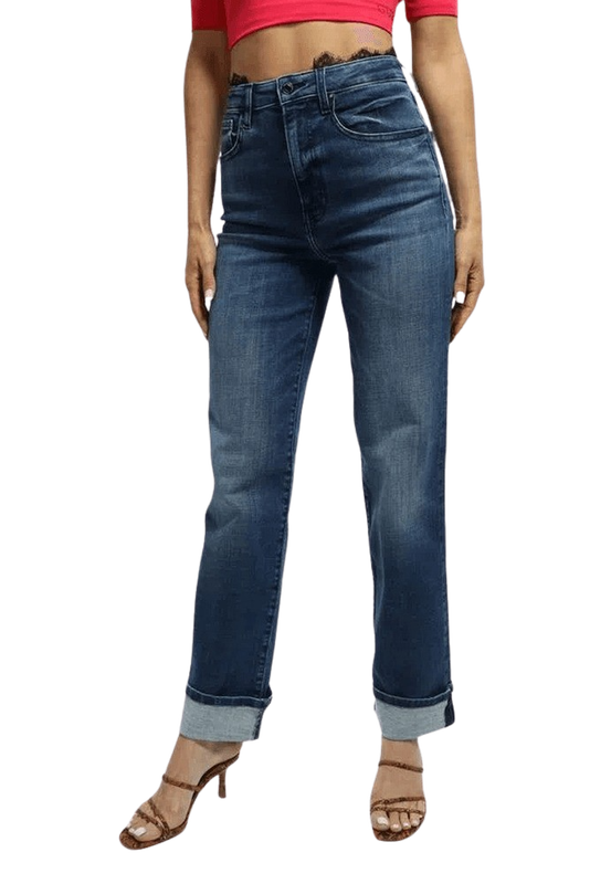 Jeans Guess Mujer Melrose Folded Azul-0