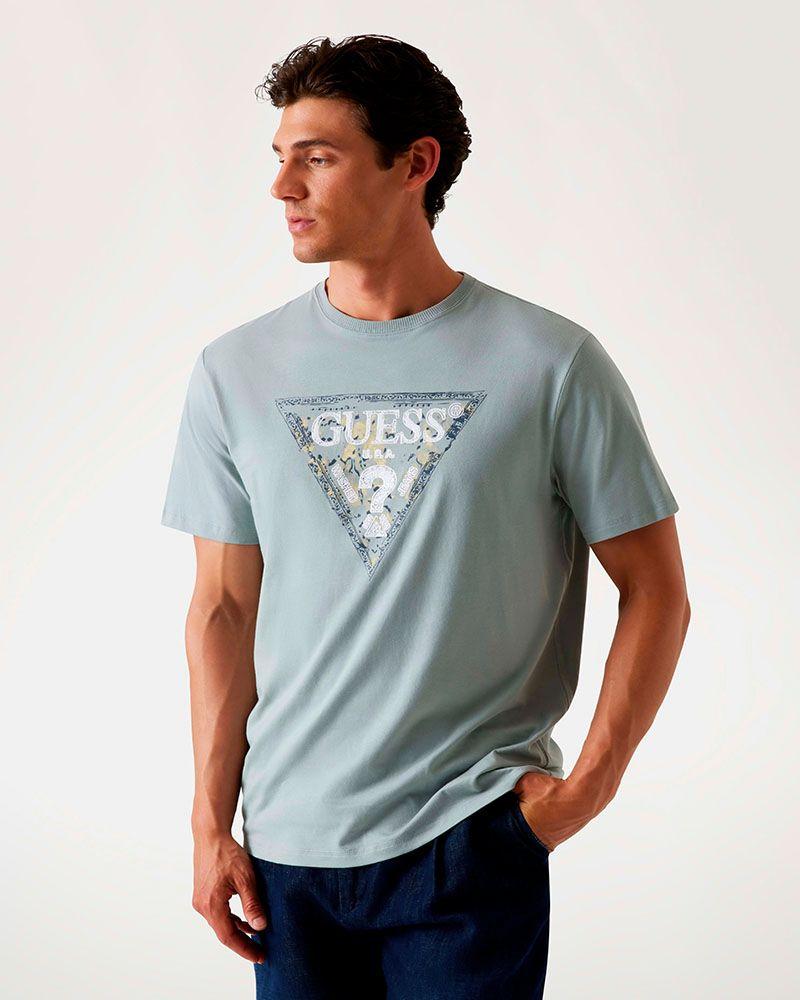 Polera Ss Cn Guess Triangle Tee Gris-0