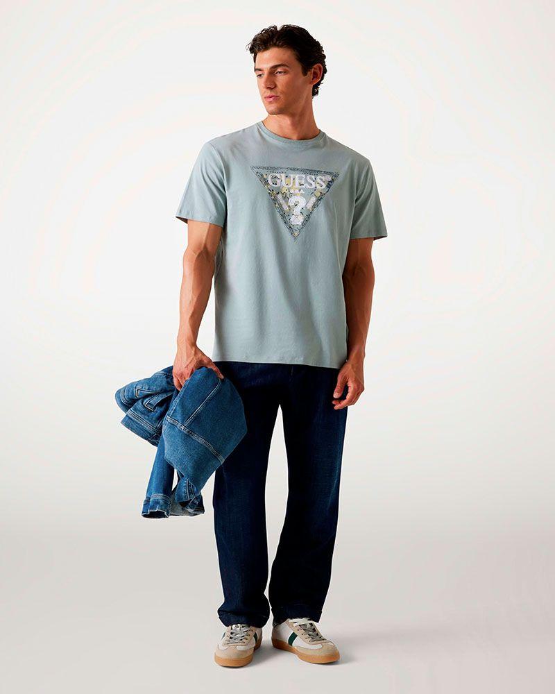 Polera Ss Cn Guess Triangle Tee Gris-3