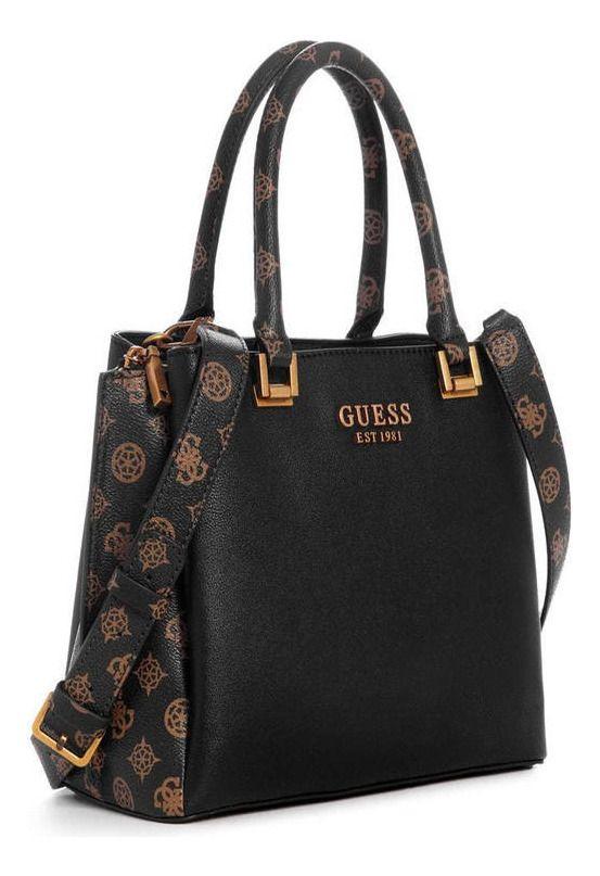 Cartera Guess Mujer Fynna Girlfriend Satchel Negro.-1