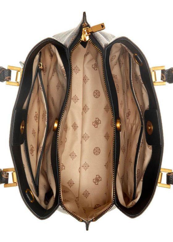 Cartera Guess Mujer Fynna Girlfriend Satchel Negro.-3