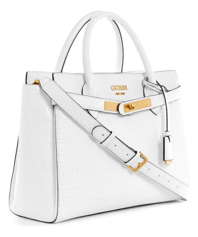 Cartera Guess Mujer Enisa High Society Satchel Blanco-1