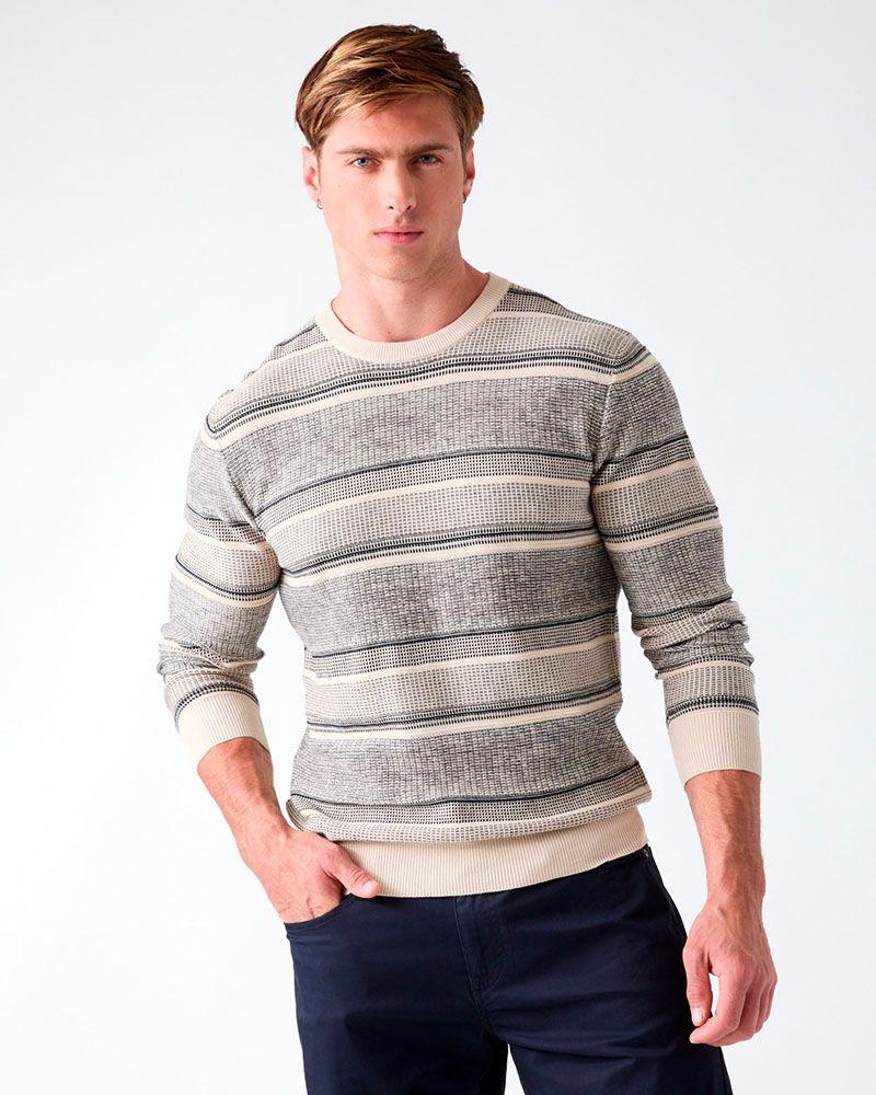Sweater Ludo Cn Ls Stitched Stripes Multicolor-0