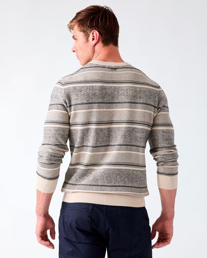 Sweater Ludo Cn Ls Stitched Stripes Multicolor-3