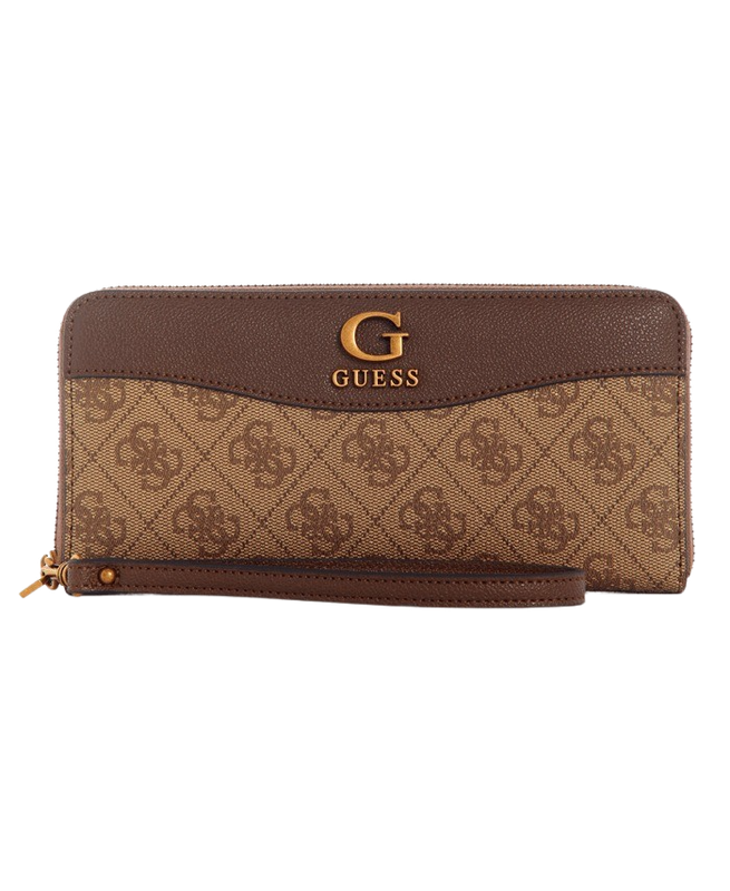 Billetera Guess Mujer Nell Logo Slg Large Zip Around Cafe-0