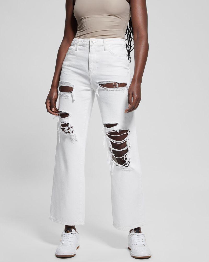 Jeans Guess Mujer 90S High Rise Blanco.-3