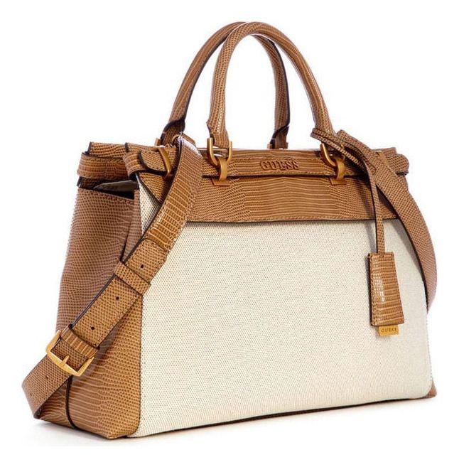 Cartera Guess Mujer Sestri Luxury Satchel Café-1