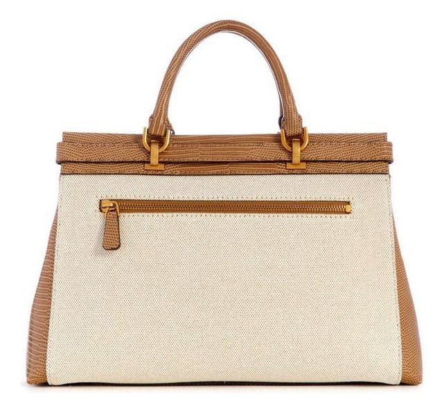 Cartera Guess Mujer Sestri Luxury Satchel Café-2
