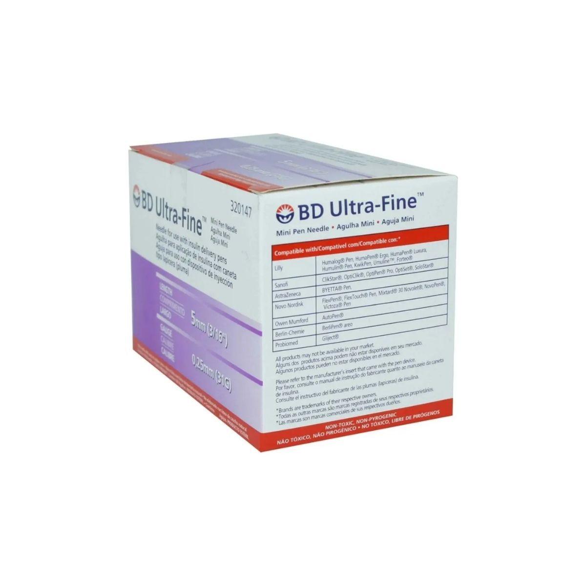 Aguja Para Lapiz Insulina 31g X 5mm Ultra fine Bd-1