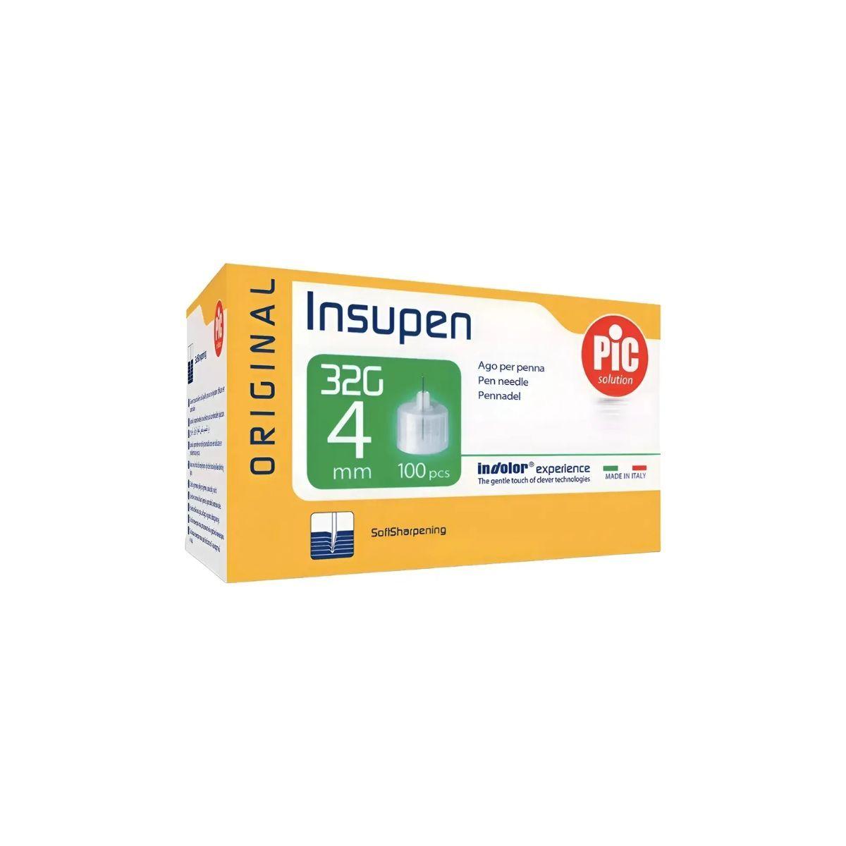 Aguja De L piz De Insulina Insupen 4mm 32 G X100-2